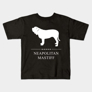 Neapolitan Mastiff Dog White Silhouette Kids T-Shirt